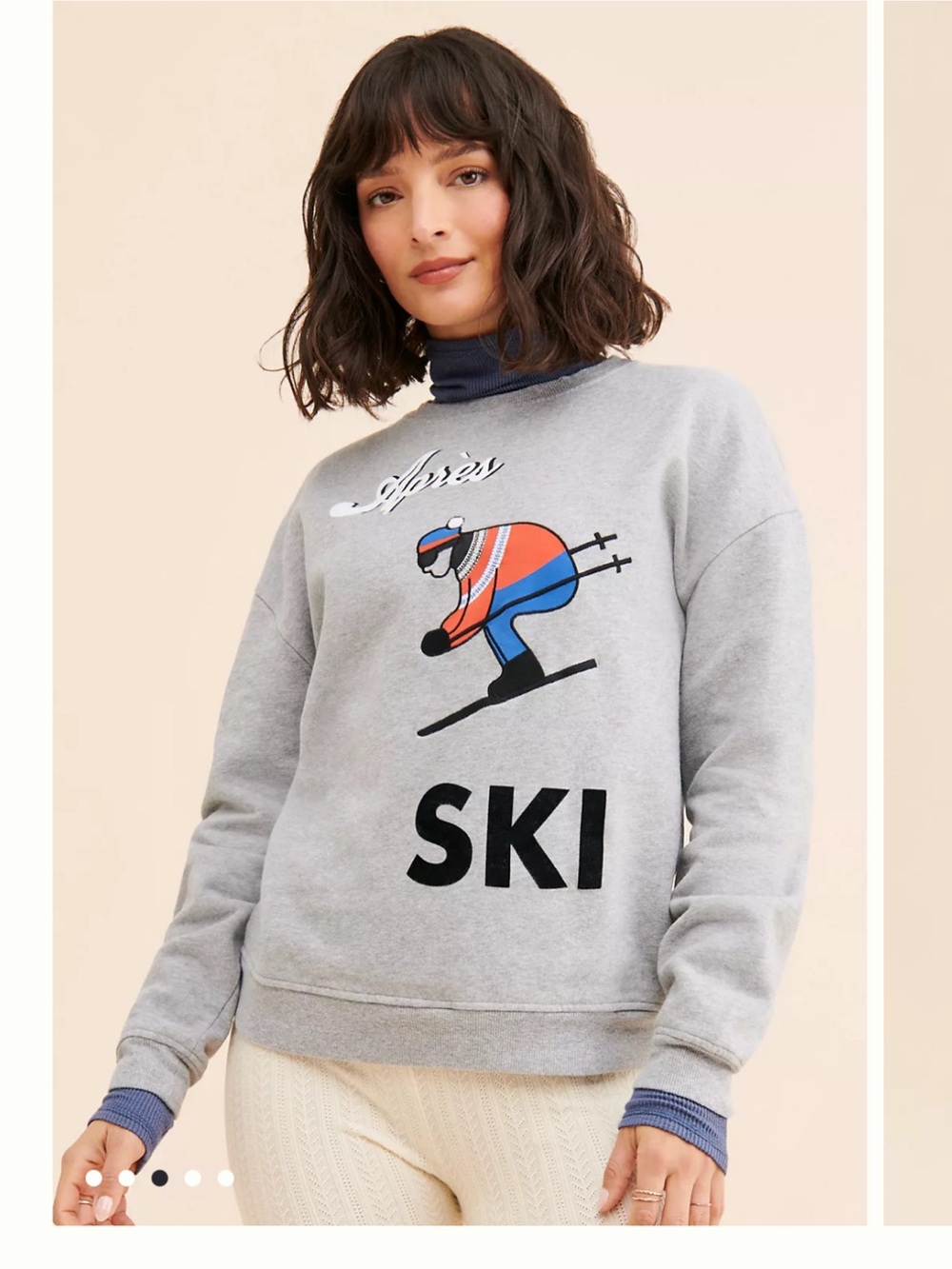 KULE The Raleigh Après Ski Gray Sweatshirt Size Small